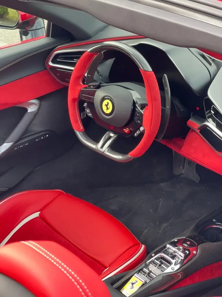 Ferrari 296 GTS Spider 2025, interior — Milan Super Car Rental, Milan. Ferrari 296 GTS Spider in Milan The 2025 Ferrari 296 GTS Spider is available for rental…