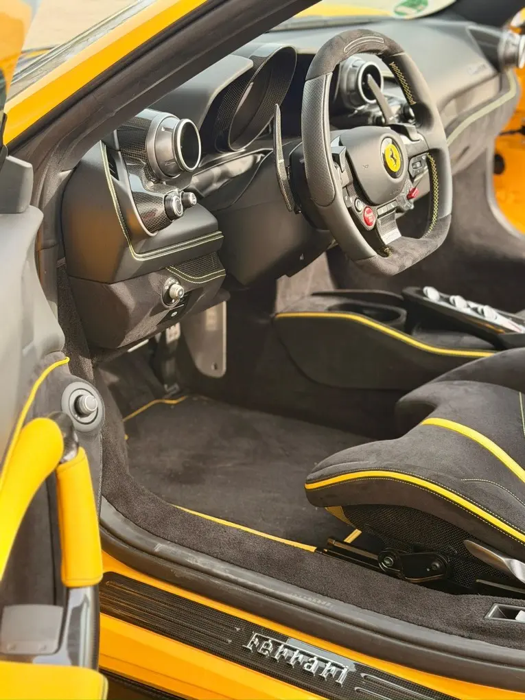 Ferrari F8 SPIDER 2023, interior — Milan Super Car Rental, Milan. Ferrari F8 SPIDER in Milan The Ferrari F8 SPIDER 2023 is available for rental in Milan,…