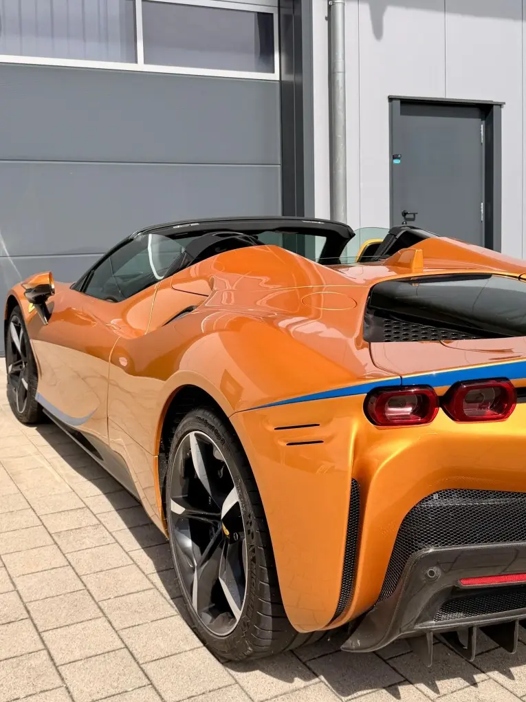 Ferrari SF90 Spider Tailor Made 2025, exterior — Milan Super Car Rental, Milan. Ferrari SF90 Spider Tailor Made in Milan The Ferrari SF90 Spider Tailor Made is offered…