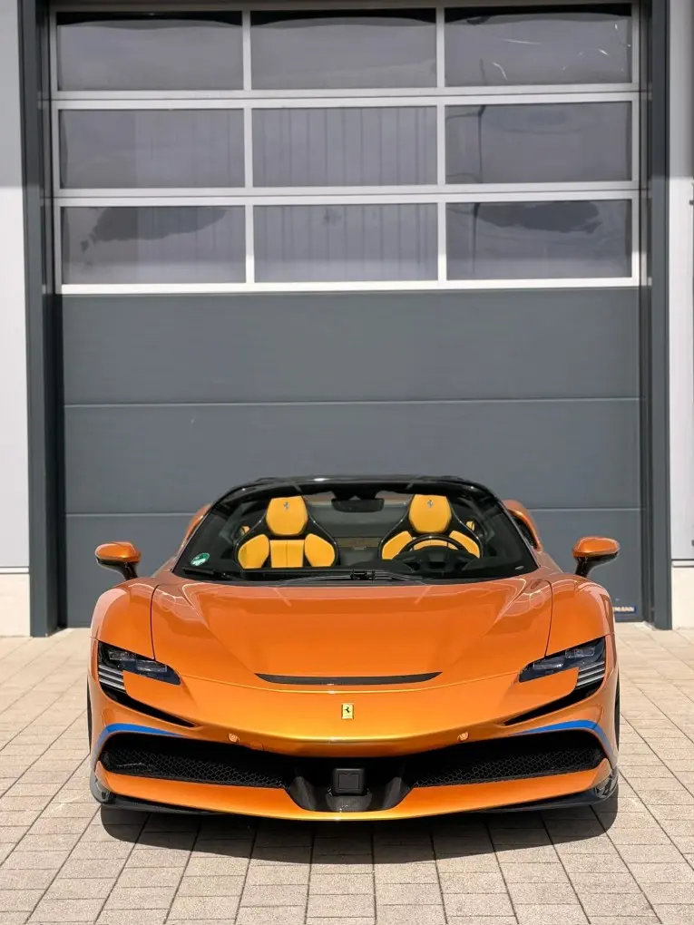 Ferrari SF90 Spider Tailor Made 2025, front view — Milan Super Car Rental, Milan. Ferrari SF90 Spider Tailor Made in Milan The Ferrari SF90 Spider Tailor Made is offered…