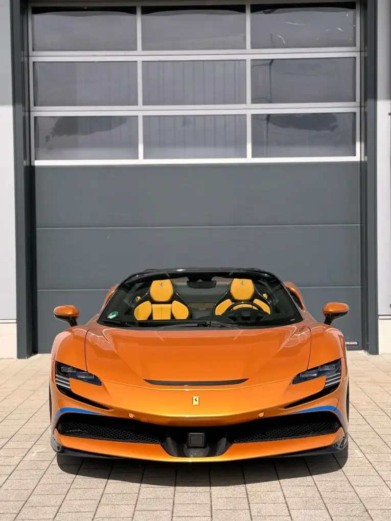 Ferrari SF90 Spider Tailor Made 2025, front view — Milan Super Car Rental, Milan. Ferrari SF90 Spider Tailor Made in Milan The Ferrari SF90 Spider Tailor Made is offered…